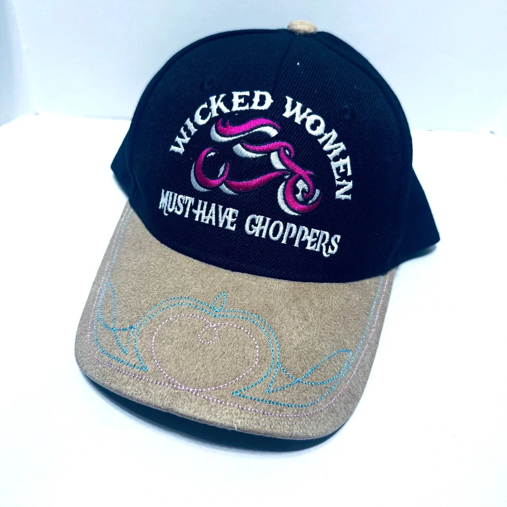 Wicked Woman Choppers Black Hat Cap WWC motorcycle baseball cap One Size New